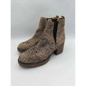 Altar'd State Cheetah Animal Print Chelsea Chunky Heel Booties 8.5